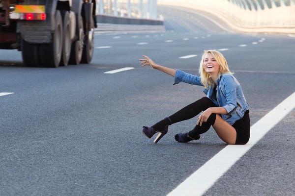 The girl on the highway